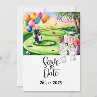 Golf Birthday Party Dekoration auf dem Platz Einladung