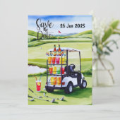 Golf Birthday Party Dekoration auf dem Platz Einladung (Stehend Vorderseite)