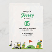 Golf Birthday Party Einladung (Vorne/Hinten)