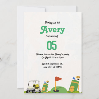 Golf Birthday Party Einladung