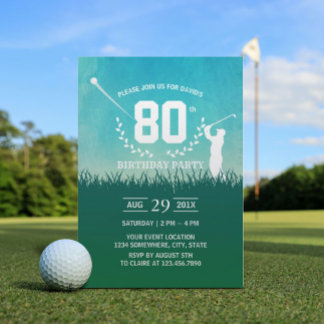 Golf Birthday Party Einladung