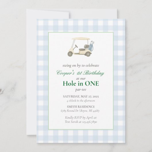Golf Birthday Party Einladung (Vorderseite)
