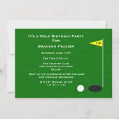 Golf Birthday Party Einladung 18. Golf Hole (Vorderseite)
