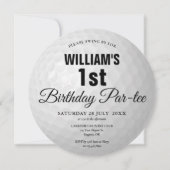 Golf Birthday Party Golf Ball Foto Einladung (Vorderseite)