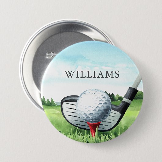 Golf Birthday Party I Golfer Button (Vorne & Hinten)