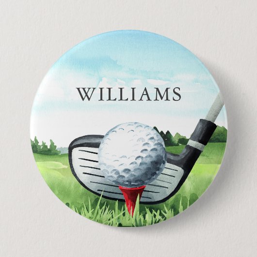 Golf Birthday Party I Golfer Button (Vorderseite)