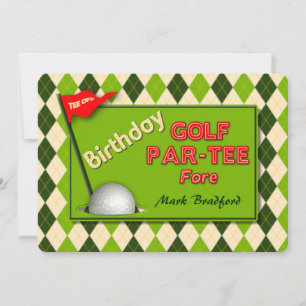 GOLF BIRTHDAY PARTY INVITATION - PAR-T-SHIRT EINLADUNG