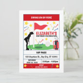 Golf Birthday Party Invitation (Women) Einladung (Stehend Vorderseite)