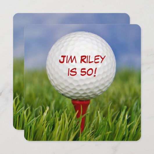 Golf Birthday Party laden Einladung (Vorne/Hinten)