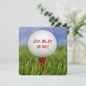 Golf Birthday Party laden Einladung (Stehend Vorderseite)