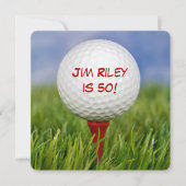 Golf Birthday Party laden Einladung (Vorderseite)