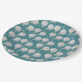 Golf Birthday Party Muster Pappteller (Schrägansicht)