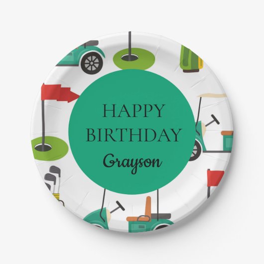 Golf Birthday Party Paper-Teller Pappteller (Vorderseite)