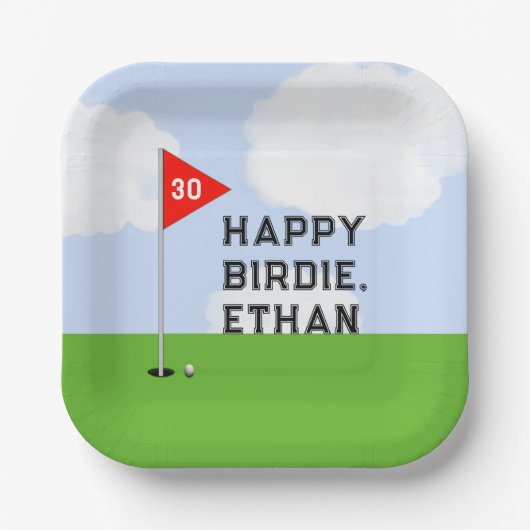 Golf Birthday Party Pappteller (Vorderseite)