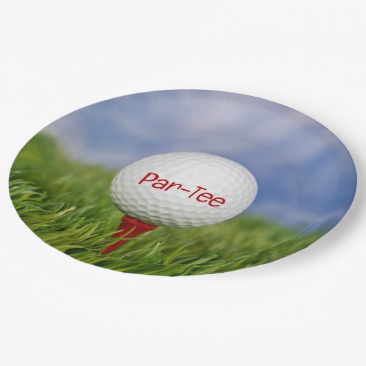 Golf Birthday Party Pappteller (Schrägansicht)