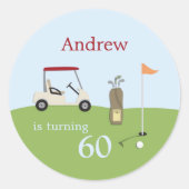 Golf Birthday Party Sticker (Vorderseite)