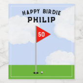 Golf Birthday Party Weinetikett (Einzelnes Label)