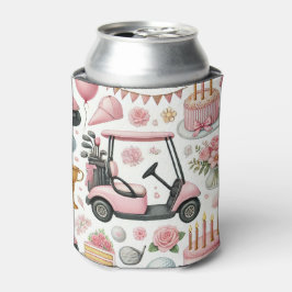 Golf Birthday Pink Thema für Frau Golfer Dosenkühler