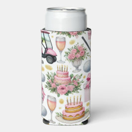 Golf Birthday Pink Thema für Frau Golfer Selters Dosenkühler