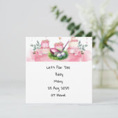 Golf Birthday Pink Thema für Lady Golfer Einladung (Stehend Vorderseite)