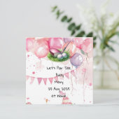 Golf Birthday Pink Thema für Lady Golfer Save The Date (Stehend Vorderseite)