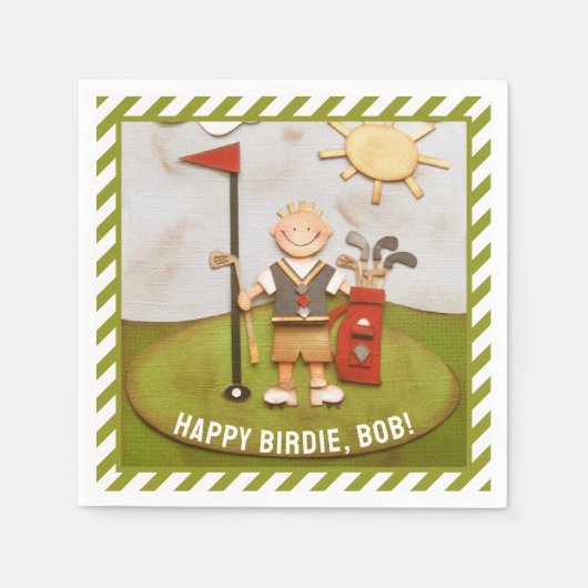 Golf Birthday Serviette (Vorderseite)