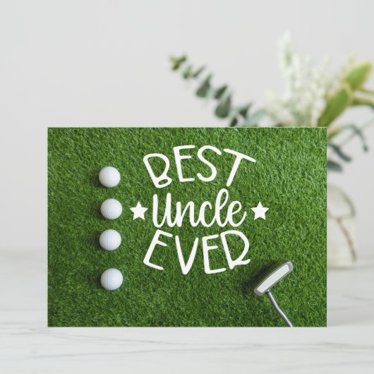 Golf Birthday T-Shirt Up for Oncle's Golf Spektaku Einladung (Stehend Vorderseite)