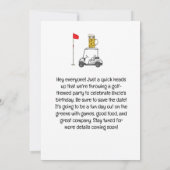 Golf Birthday T-Shirt Up for Oncle's Golf Spektaku Einladung (Rückseite)