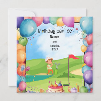 Golf Birthday Thema für Kinder-Golfer-Party Einladung