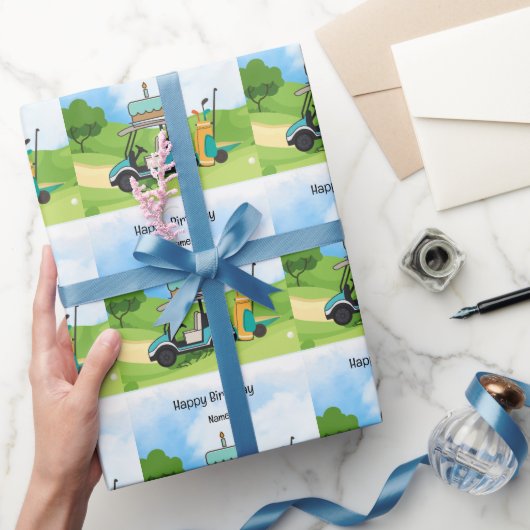 Golf Birthday Thema für Kinder-Golfer-Party Geschenkpapier (Schenken)