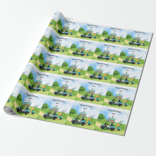 Golf Birthday Thema für Kinder-Golfer-Party Geschenkpapier (Ungerollt)