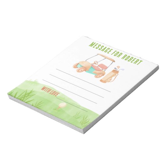 Golf Birthday Time capsule message Notizblock (Rotiert)