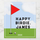 Golf Birthday Weinetikett (Einzelnes Label)