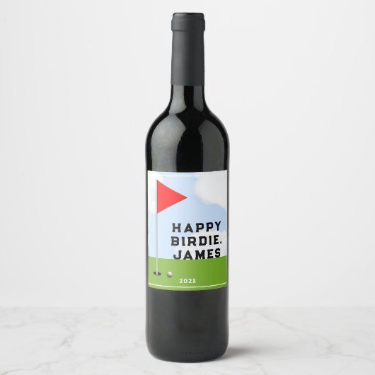 Golf Birthday Weinetikett (Vorderseite)