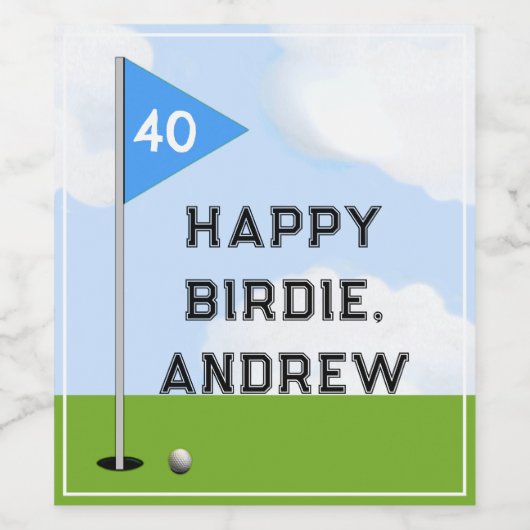 Golf Birthday Weinetikett (Einzelnes Label)