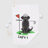 Golf Black Labrador Retriever Dog - Niedlich Golfhandtuch (Insitu)