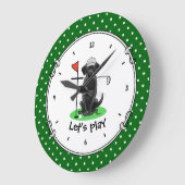 Golf Black Labrador Retriever Dog - Niedlich Große Wanduhr (Winkel)