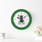 Golf Black Labrador Retriever Dog - Niedlich Große Wanduhr (Zuhause)