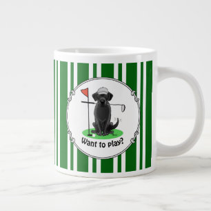 Golf Black Labrador Retriever Dog - Niedlich Jumbo-Tasse