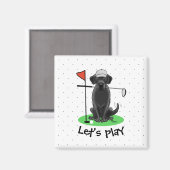 Golf Black Labrador Retriever Dog - Niedlich Magnet (Vorderseite/Rückseite)