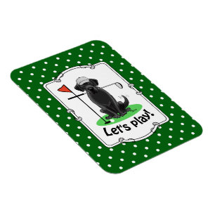 Golf Black Labrador Retriever Dog - Niedlich Magnet