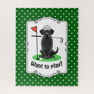 Golf Black Labrador Retriever Dog - Niedlich Puzzle