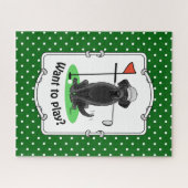 Golf Black Labrador Retriever Dog - Niedlich Puzzle (Horizontal)