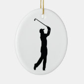 Golf Black Silhouette Shadow Keramikornament (Rechts)