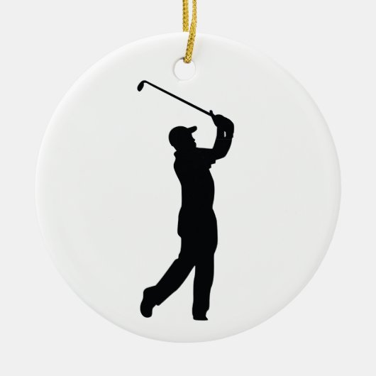 Golf Black Silhouette Shadow Keramikornament (Vorne)
