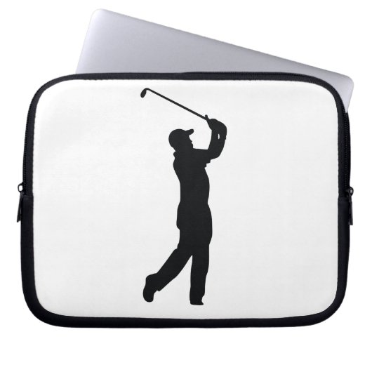 Golf Black Silhouette Shadow Laptopschutzhülle (Vorderseite)