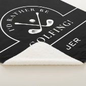 Golf Black & White Ich würde eher Golfspielen Mono Sherpadecke (3/4)