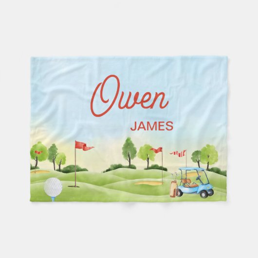 Golf Blanket, Golf Kinderzimmer Blanket, Personali Fleecedecke (Vorderseite (Horizontal))