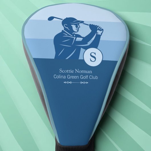 Golf Blue Golfer Head Cover Headcover