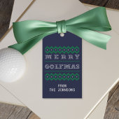 Golf Blue Green Merry Golfmas Weihnachtsgeschenke  Geschenkanhänger